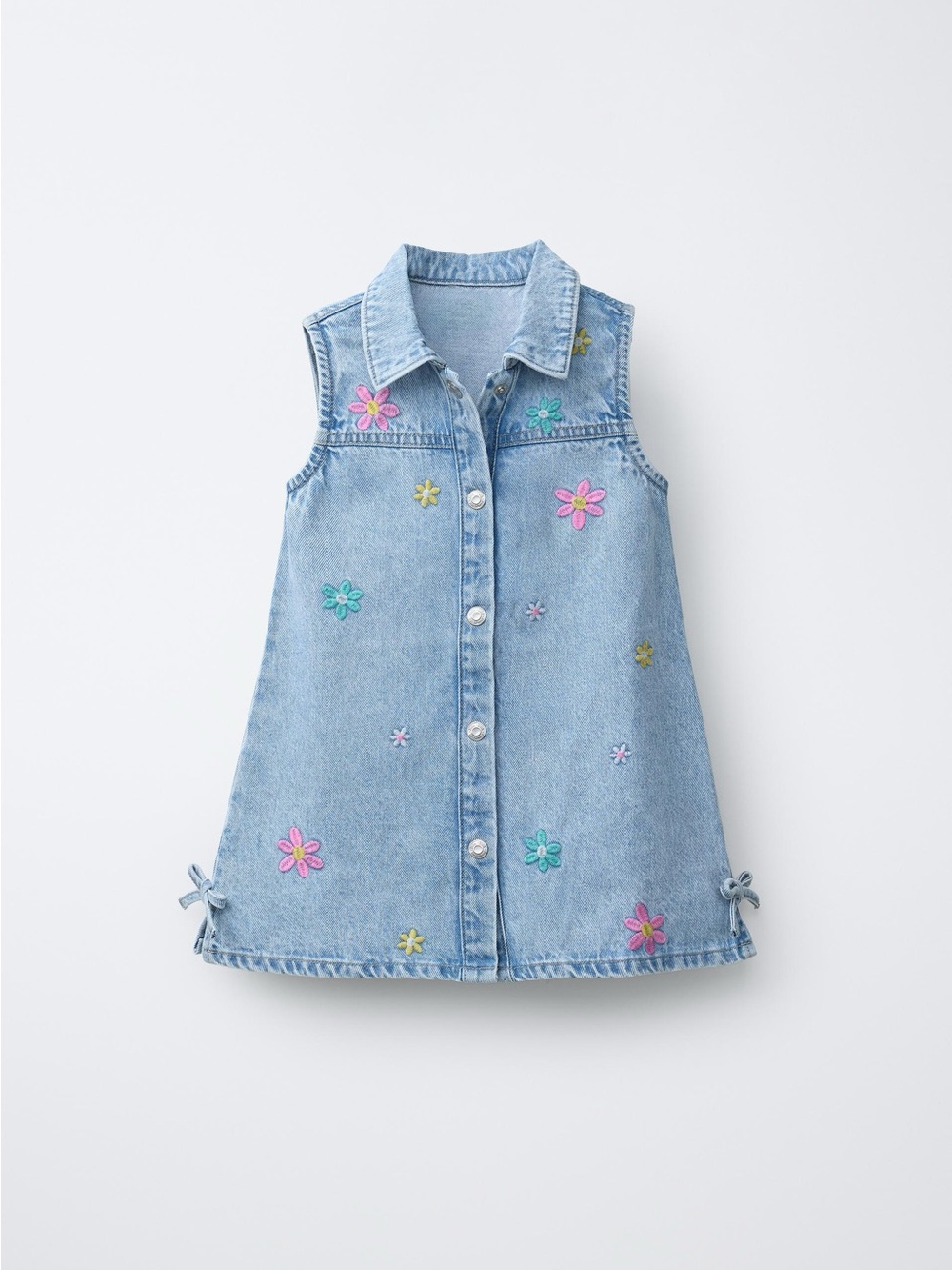 ZARA KIDS DENIM DRESS WITH EMBROIDERED FLOWERS 🌸🌼